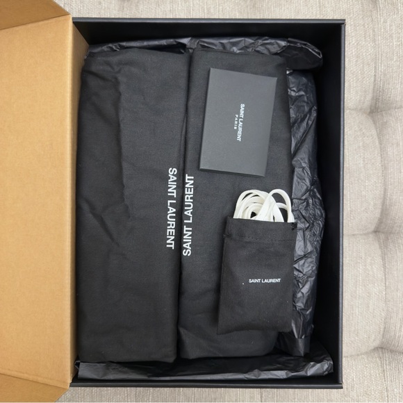 Saint Laurent Men’s SL10H Distressed High Tops with Blue & Red stripe sz 41 - Picture 12 of 14